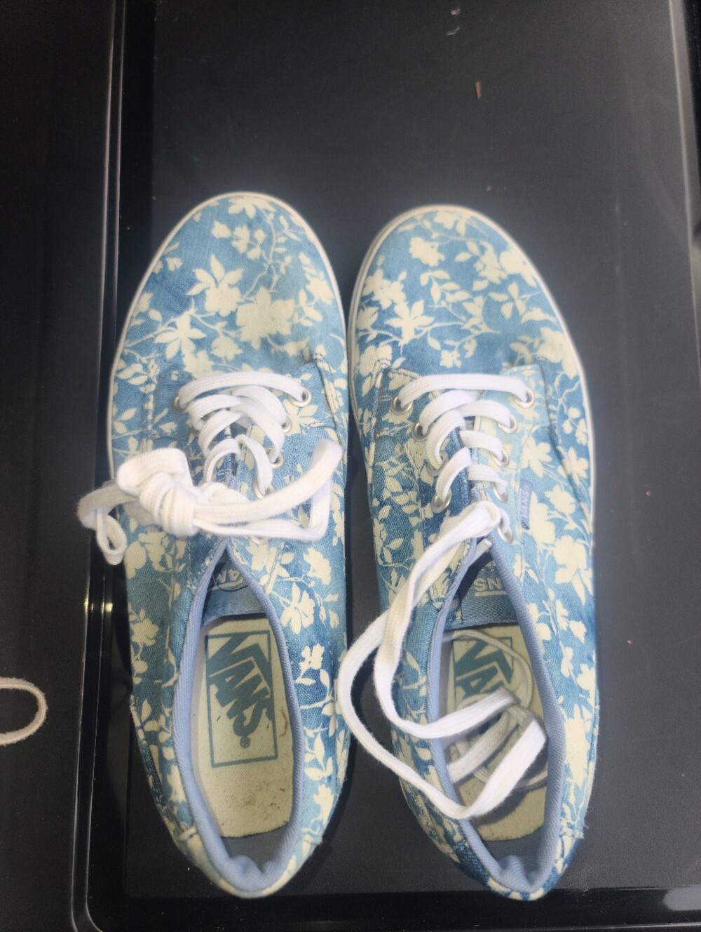 Vans Light Blue Floral Canvas Low-Tops